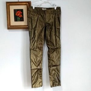 Shiny gold skinny jeans